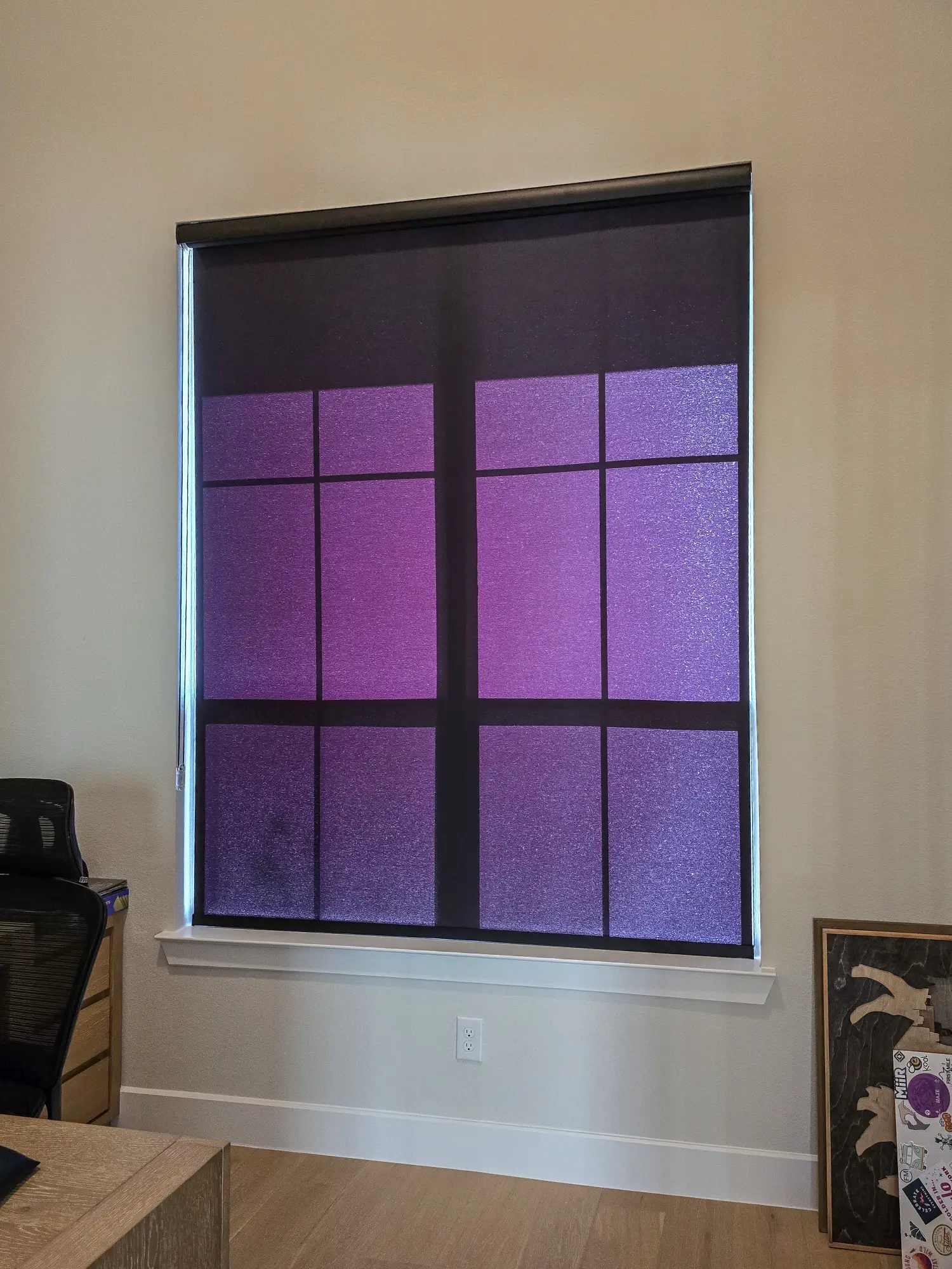 Acorn charcoal shades installed in a Prosper, TX home