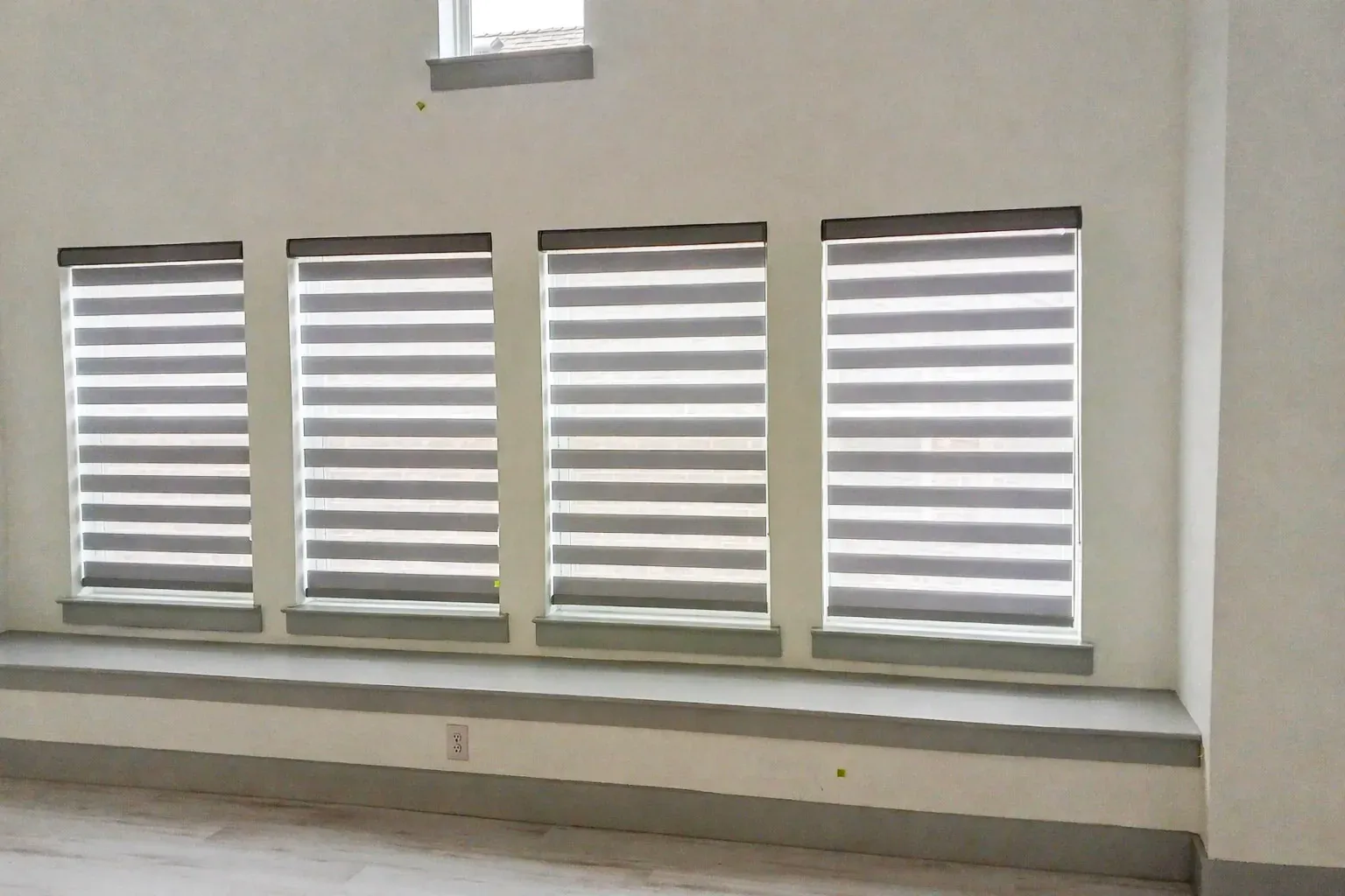 Bedford light gray shades installed in a Little Elm, TX home