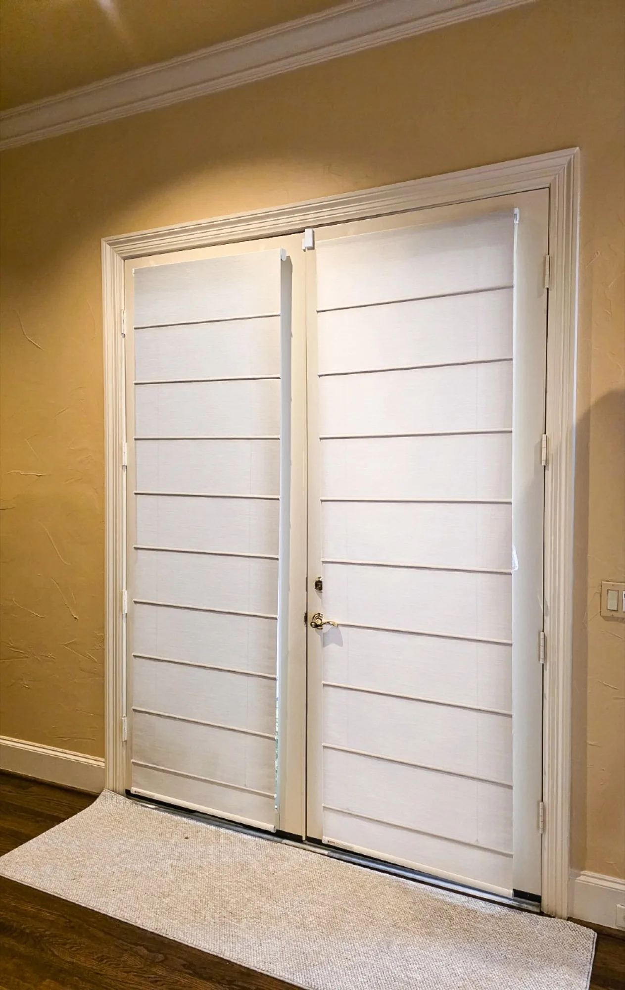 Clara beige shades installed in a Dallas, TX home