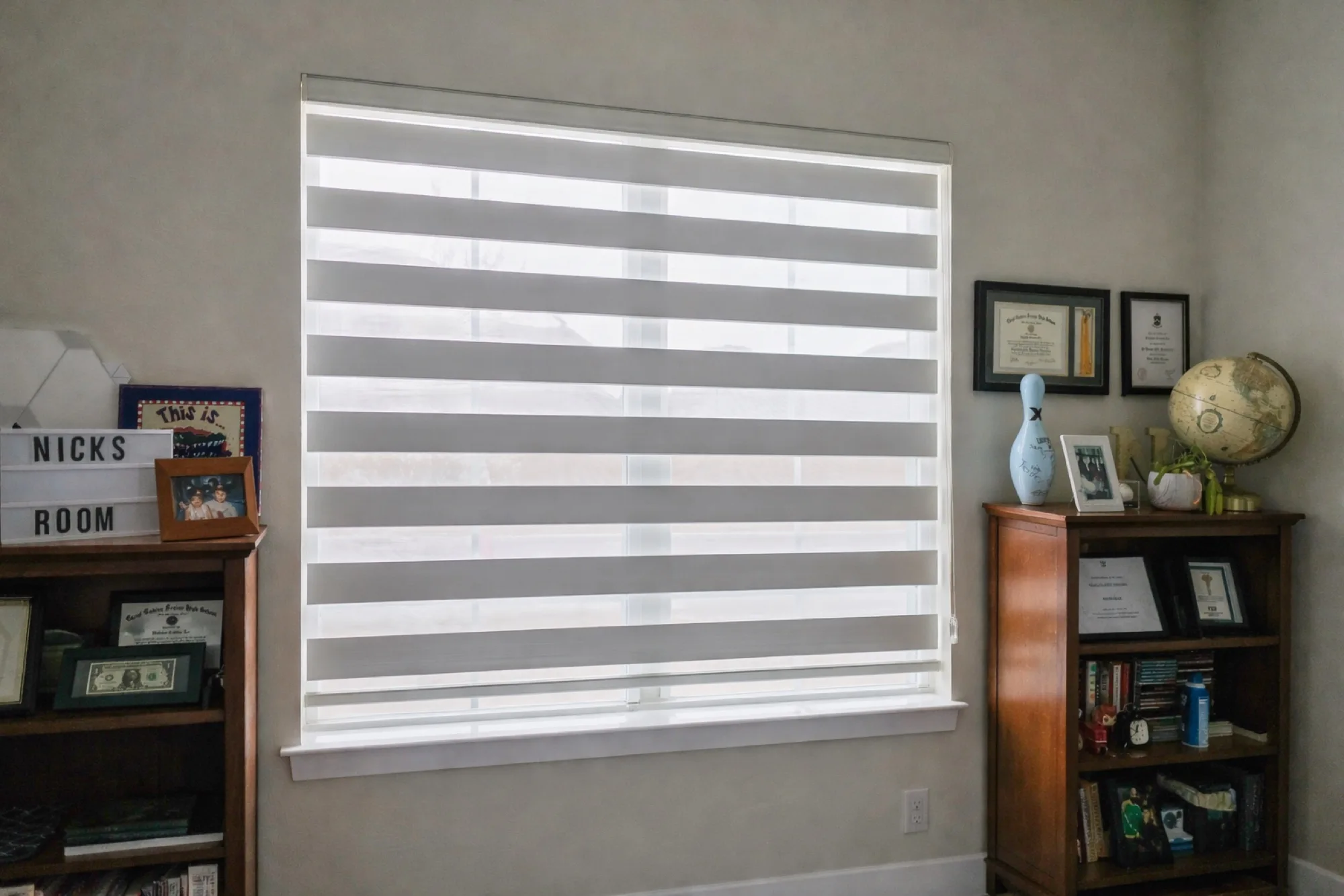 Lebanon ivory shades installed in a Justin, TX home