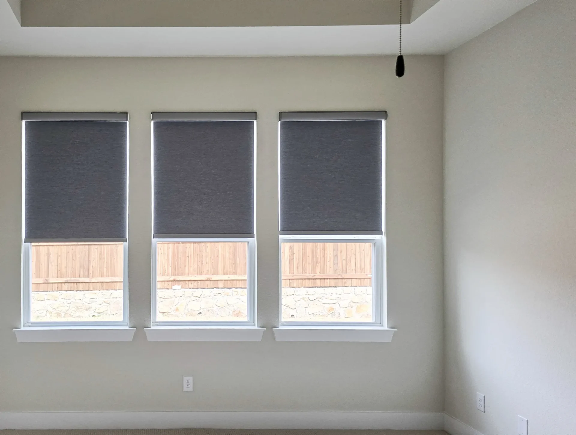 Lebanon ivory zebra shades installed in a Justin, TX home