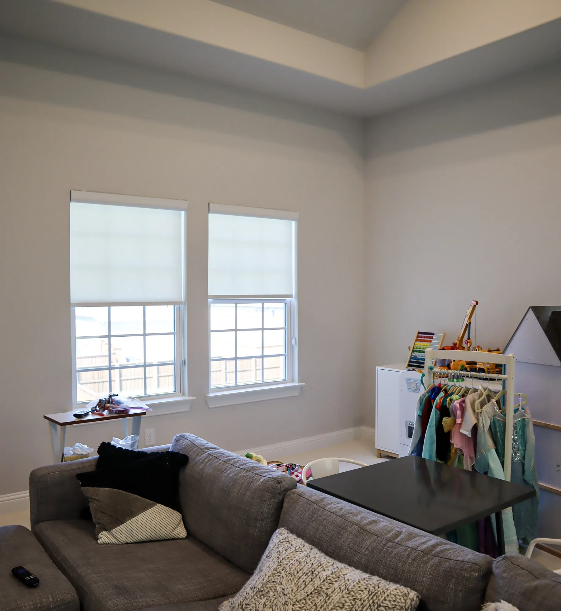 Roller shades installed in an Allen, TX home