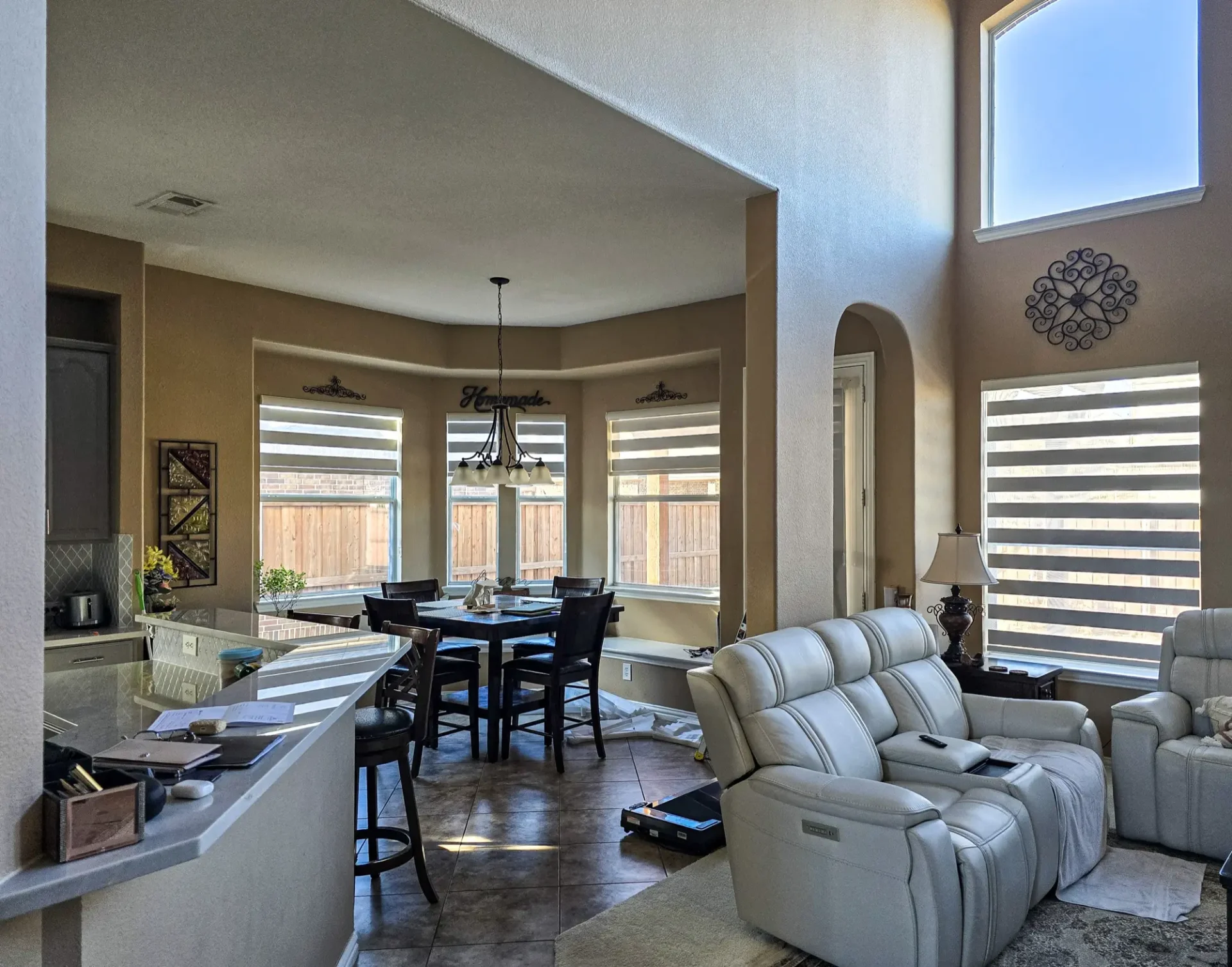 Wylie blackout zebra shades installed in a Frisco, TX home